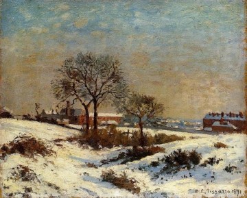  snow Oil Painting - landscape under snow upper norwood 1871 Camille Pissarro
